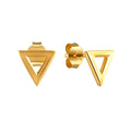 2022 HOT FASHION 925 Silver Jewelry Simple Geometric Hollow Triangle Plain 18K Gold Plated Stud Earrings Silver Jewelry