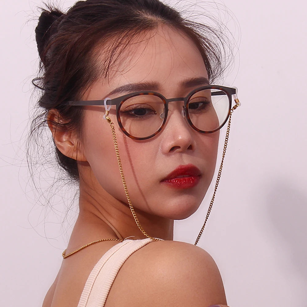 Summer Jewelry 18k Gold Plated Stainless Steel Glasses Chain for Women Eyewear Accessories