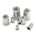 Anodized 304 Stainless Steel Large Flat Head Vertical Stripe Rivet Nut With Knurled Design Blind Hole Nut