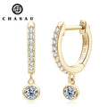 Latest Design Promotional 3mm 0.1CT Moissanite 925 Sterling Silver Ladies Bezel Setting Drop Earrings