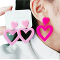 Women's Cute Multicolor Waterdrop Dangling Earrings 12 Colors Simple Hollow Heart Acrylic Drop Earrings Fashion Dropshipping