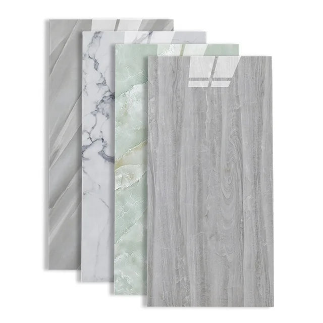 Interior Peel and Stick Adhesive Wallpaper Papel Tapiz Para Pared Bathroom and Kitchen Marble PET Tile Foam Sticker