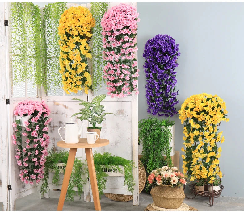 H05205 High Quality Hanging Flower Wedding Artificial Wisteria Hanging Flower Vines