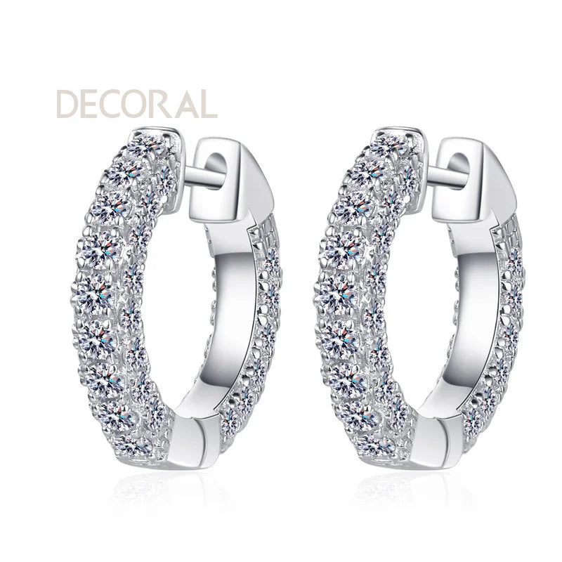 Trendy Fine Jewelry Diamond Earrings S925 Sterling Silver Pass Diamond Test Moissanite Full Pave Earrings Women