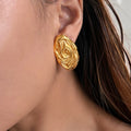 2024 Dazan New HOT 18k Gold Plated Hypoallergenic Stainless Steel Vintage Medieval Vortex Earrings Ballet Jewelry for Women