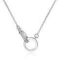 S925 Sterling Silver Fashion Interlocking Men Necklace Rose Gold Double Ring Couple Necklace Diamond Choker Necklaces for Women