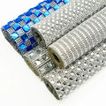 Flatback Hot Fix Rhinestone Sheet Glass 8mm Square Glass Crystal Diamond Applique Trim Mesh for Clothes Home Car Decoration