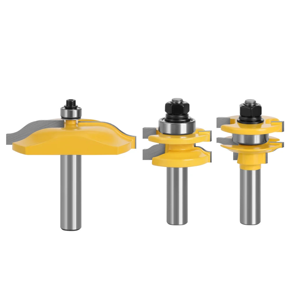 LAVIE 12mm 1/2" Shank 3pcs Large Rail & Stile Ogee Blade Cutter 3" Panel Cabinet Router Bits Woodworking 03133