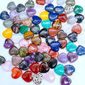 Bulk Wholesale 20mm Natural Crystal Heart Pendant Handmade Healing Stone Love Shape Carving Jewelry for  Decoration