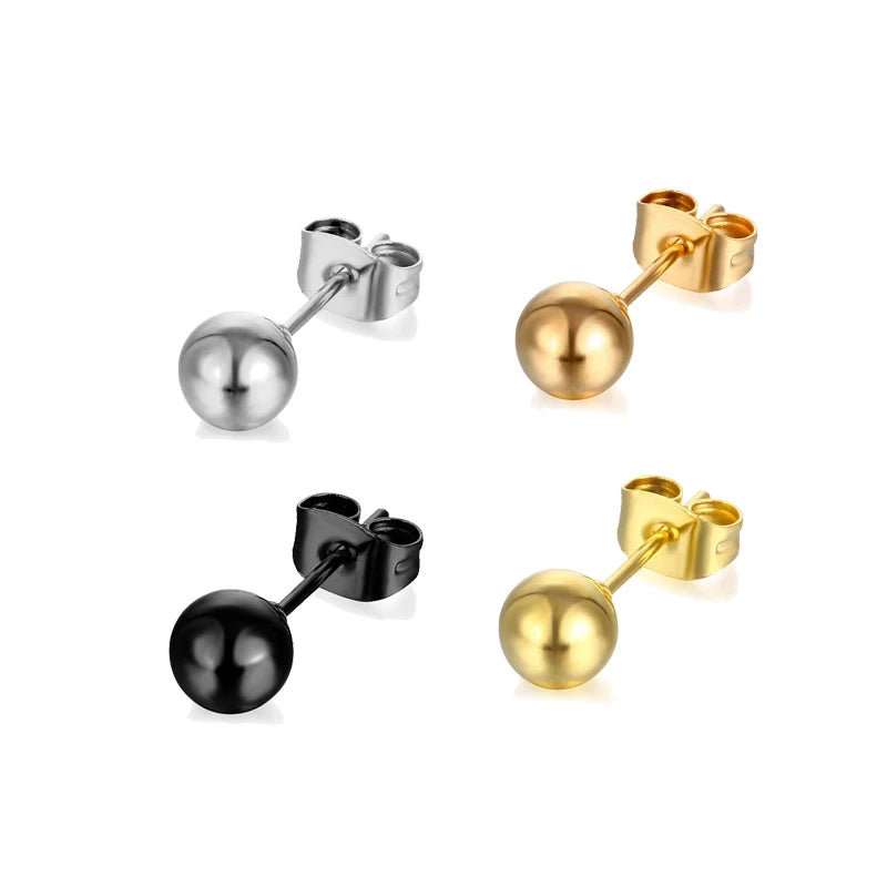 Surgical Ball Earring Stainless Steel Ball Studs Earrings for Women With Ball Earring Pin
