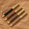 Luxury 0.5mm Smooth Rolling Ball Point Pen Custom Logo Metal Black Wood Copper for Gift Signatures