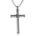 Cross Border Vintage Silver Plated Titanium Steel and Stainless Steel Cross Shape Necklace Jesus Fine Pendant Christian Jewelry