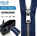 Hengda Factory Custom Oendant Zipper Metal Zipper Multicolorno.05 R-type Antique Silver Closed End Zipper