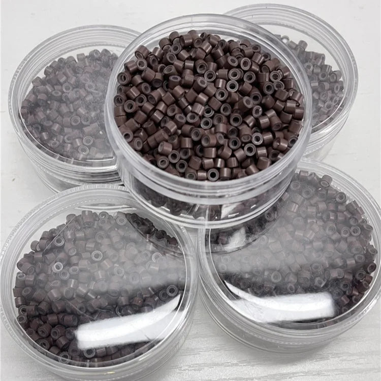 4.0mm & 5.0mm Silicone Lined Micro Rings Hair Extensions Micro Links for Human Hair with Tool Packaged in Bag