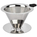 Pour Over Coffee Dripper Stainless Steel Reusable Filter Paperless Cone Coffee Maker Dripper for 1-2 Cup