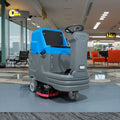 Small Size Cordless 24V Industrial Floor Scrubber Cleaning Machine Ride-On with Double Brushes Electric Battery Operated