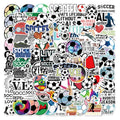 Cool Vinyl Soccer Stickers 100pcs Football Cartoon Decals for Adults Kids Teens-Water Bottle Laptop Car Guitar Decor