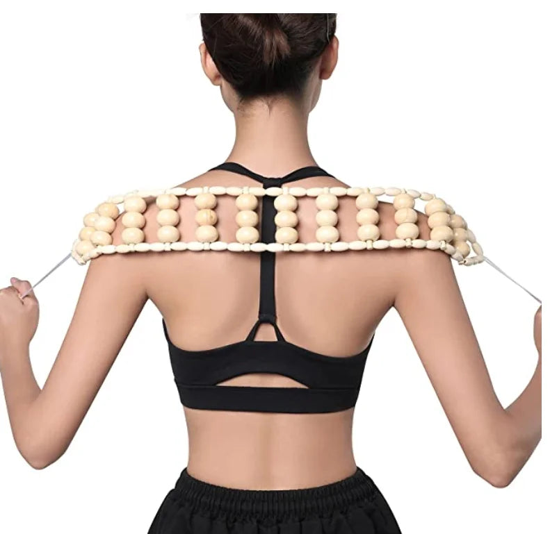 Wood Lymphatic Drainage Massage Gua Sha Roller Anti Cellulite Body Massager with Relaxation