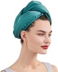 Factory Bulk Silk Hair Turban Towel Quick Dry Custom Logo Satin Dryer Cap Silk Hair-Drying Cap Reversible Spa Bonnet for Woman