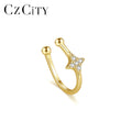 LUOTEEMI Minimalist Pave Trendy Ear Cuff Korean C Shape Simple Latest Fashion Star Jewelry Hot Sale Earrings