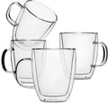 Online Shop Hot Sales 350 ml 35 Cl Borosilicate Double Wall Glass Coffee Mugs Glass Tea Cup Clear Drinking With Handle