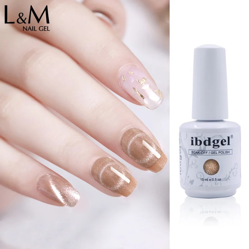Ibdgel Glitter Cat Eyes Gel Uv Gel Polish Magnetic Cat Eye Gel Oem Private Label