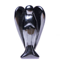 DIY Gemstone Black Obsidian Angel Statue Hand Carved Semi-Precious Craft 7.5 cm Crystal Angel for Decor Healing Reiki Crafts