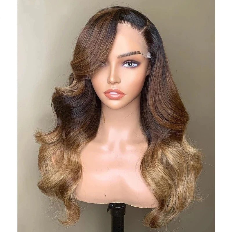 Vendors Discount Full Lace Wig Ombre Blonde Color Unprocessed Raw Hair Body Wave Glueless HD Lace Front Wigs