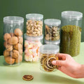Wholesale PET Can Transparent Food Safe Plastic Jars Food Cake Cupcake Cookie Packing Plastic Cans With Screw-top Lids