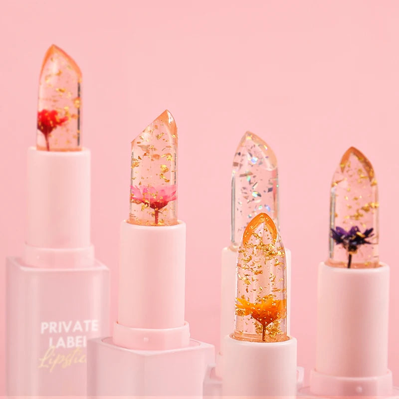 Long Lasting Natural Lip Flower Lipstick Moisturizer Magic Color Changing Clear Lipstick Labels