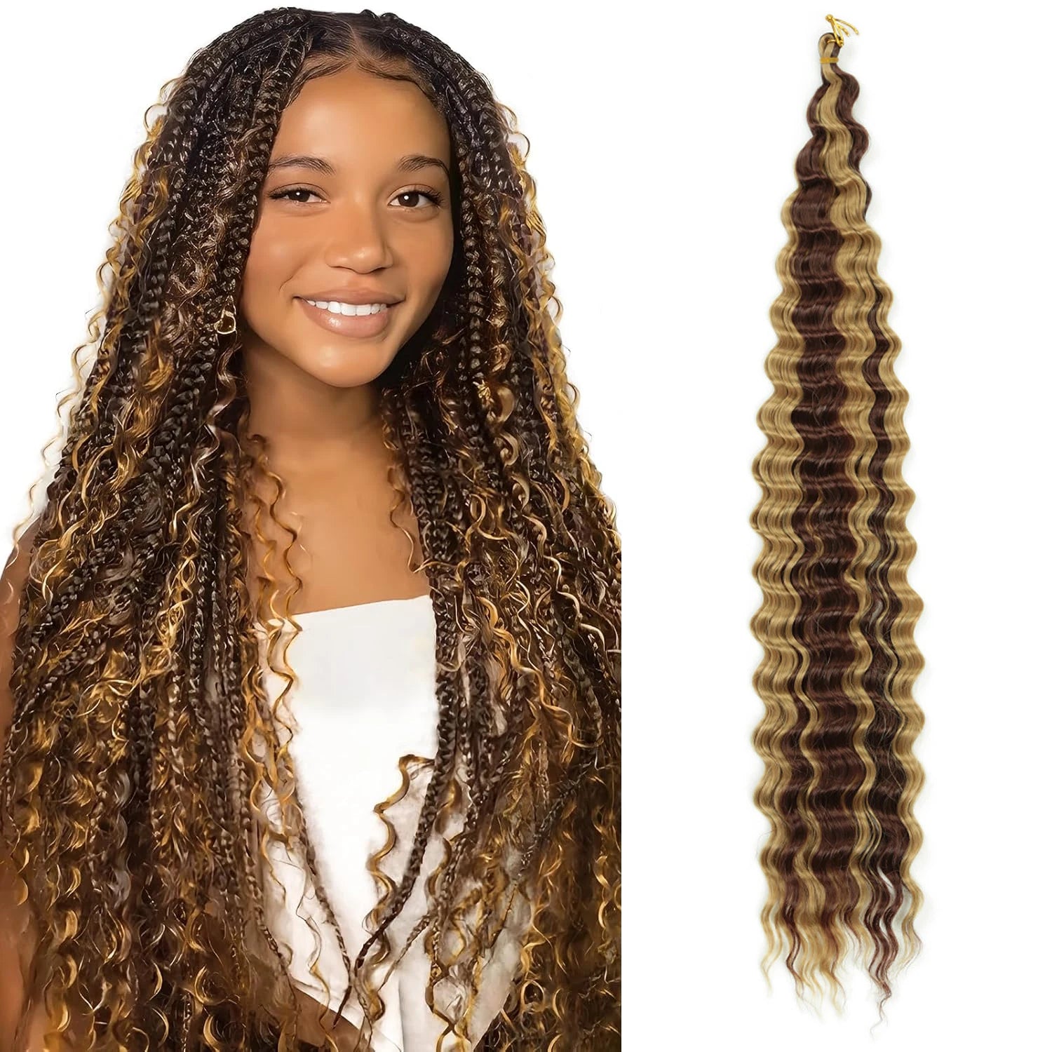 30 Inch  Curly Crochet Hair Beach Curl Water Wave Crochet Hair Deep Wave Wavy Braids Curly Crochet Hair for Black Women