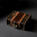 Modern Retro Rectangle Wooden Treasure Chest Lock Lacquer Technics Cross-Border Desktop Jewelry Sundry Document Storage Box