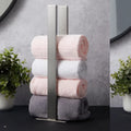 Stainless Steel Modern Heated Movable Rolled Towel Rack Stand 2 Bars Black Matt Finish 40CM Bathroom Apartment Hotel Villa Use
