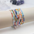 Wholesale Multicolor String Woven Tiny Glass Seed Beads Bohemian Rainbow Miyuki Bracelets for Women