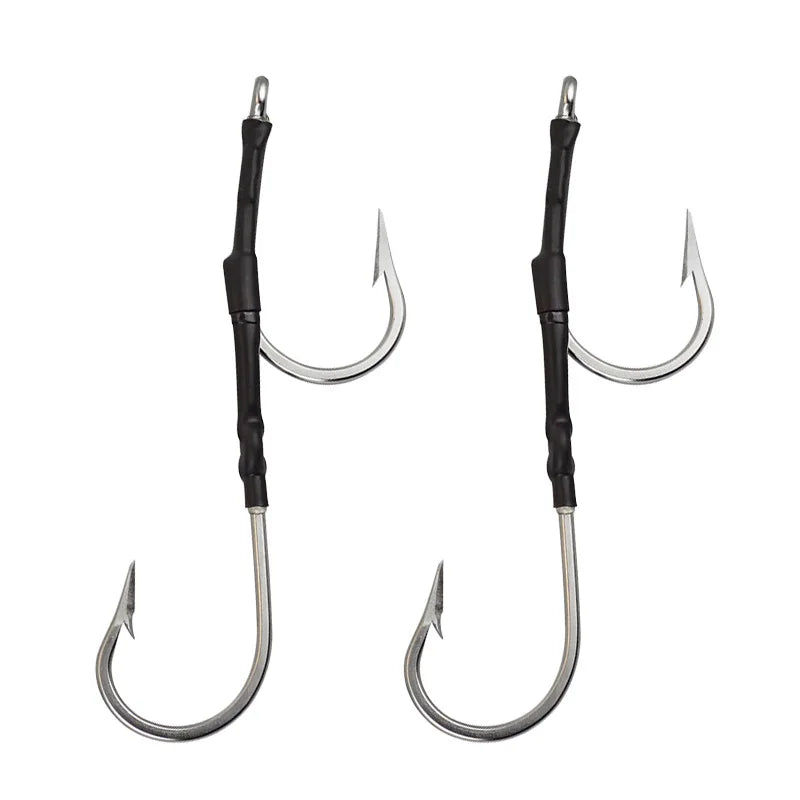 Factory Stainless Steel Chunking Trolling Southern Tuna Double Rigged Hook With Line Saltwater Fishing Hooks