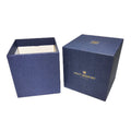 Custom Rigid Paper Deep Lid Base Gift Photo Frame Candle Dark Blue Lenny Texture Box Matt Lamination Embossing UV Coating