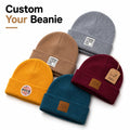 Custom Logo Patch Knit Cap Manufacturer Unisex Wool Winter Beanie Character Pattern Travel-Friendly Knit Hat