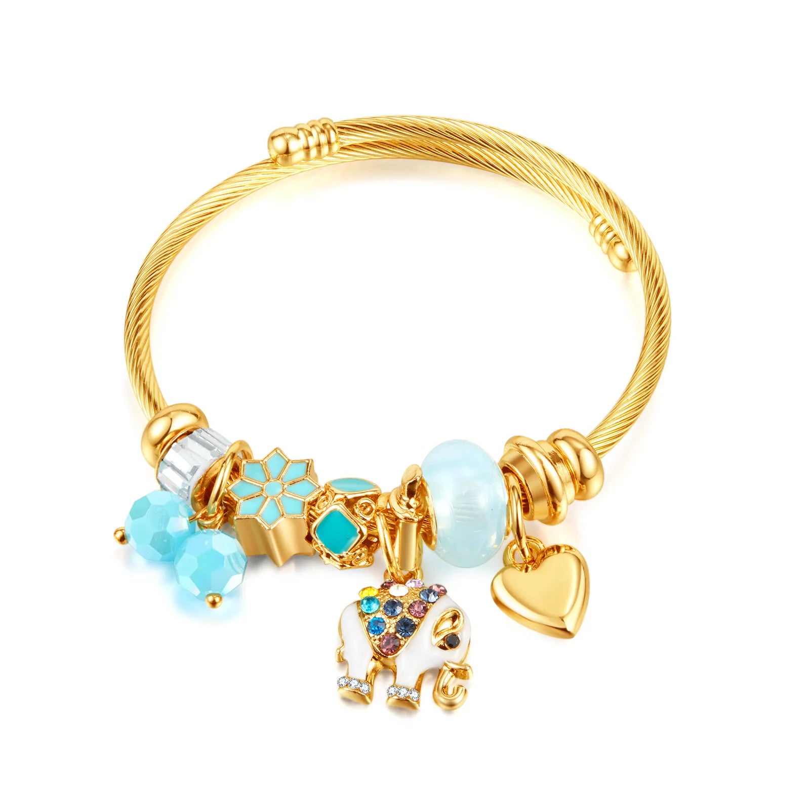 Adjustable Titanium Stainless Steel Designer Charm Bracelets Fashion Bracelets for Women's