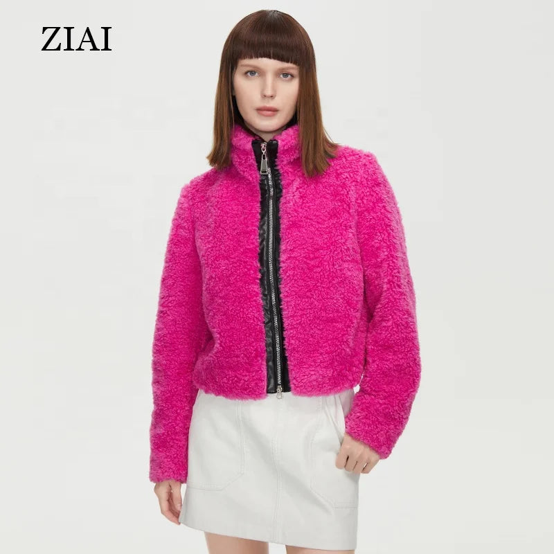 Wholesale Winter Stand Collar Jacket Soft Shell Fashion Thicken Warm Windproof Plush Jacket