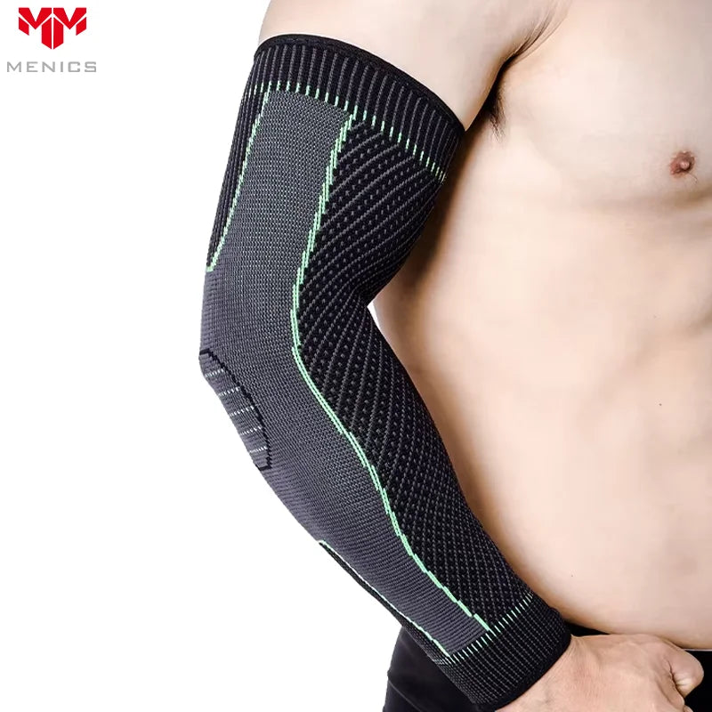 Menics OEM/ODM Compression Breathable Sport Elbow Brace with Adjustable Elasticity and Comprehensive Protection for Tennis Elbow