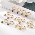 No Fading 14K Gold Plated Delicate Earrings Heart Cubic Zirconia Huggie Hoops Earring Women