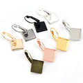 10pcs/Lot 12mm Inner Size Square French Lever Back Earrings Blank BaseFit 12mm Glass Cabochons Bezel Trays DIY Earring Findings MegaBDM