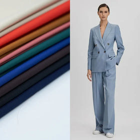 Woven Organic 97% Polyester 3% Spandex Twill Fabric 4-Way Stretch Elastic Heavyweight Lining Dress Pant for Suits Dresses