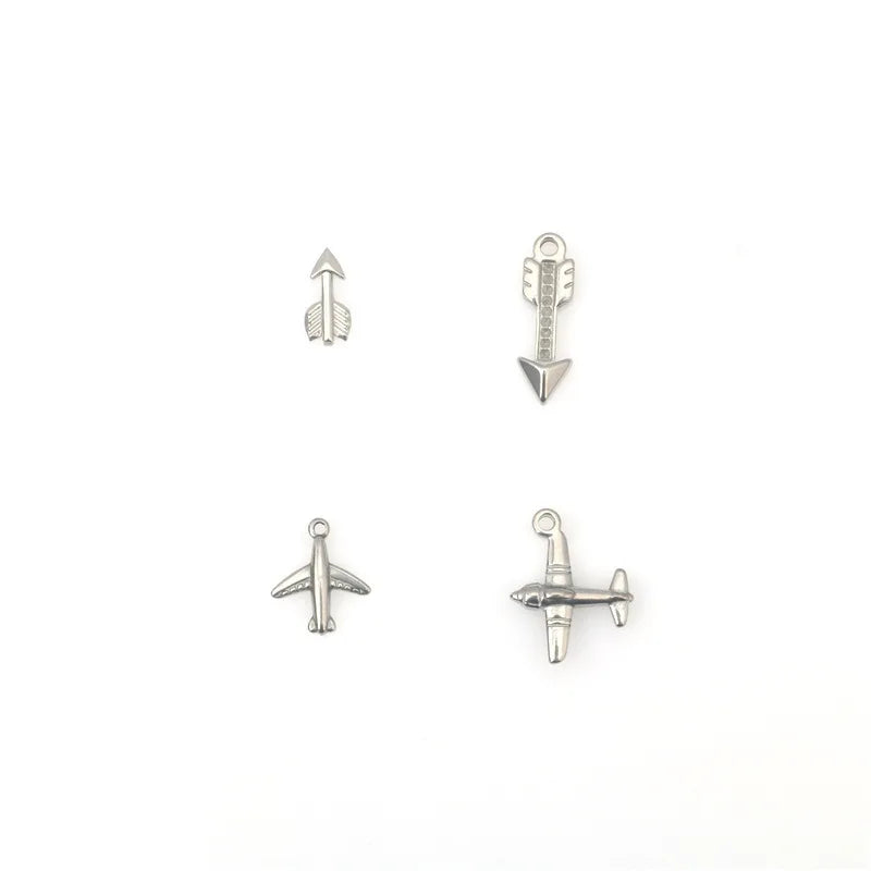 Stainless Steel Aircraft Love Star Pendant Stylish Punk Hop Jewelry Findings Accessorize with DIY Pendant Accessories