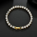 Hot Sale Rainbow 3A Stone Fashion 18K White Gold Plated 925 Sterling Silver Jewelry 3 Diamond Tennis Chain Bracelets for Unisex