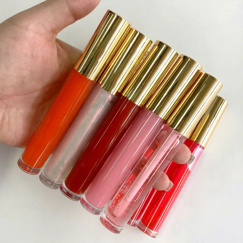 Free Sample Strawberry Scent Capsicum Extract Lip Filler Vegan Lip Plumper Gloss Custom Logo