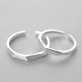 925 Pure Silver Opening Ring Geometrical Ling Face Men and Women's Rings Korean Pure Silver Ornaments Wholesale
