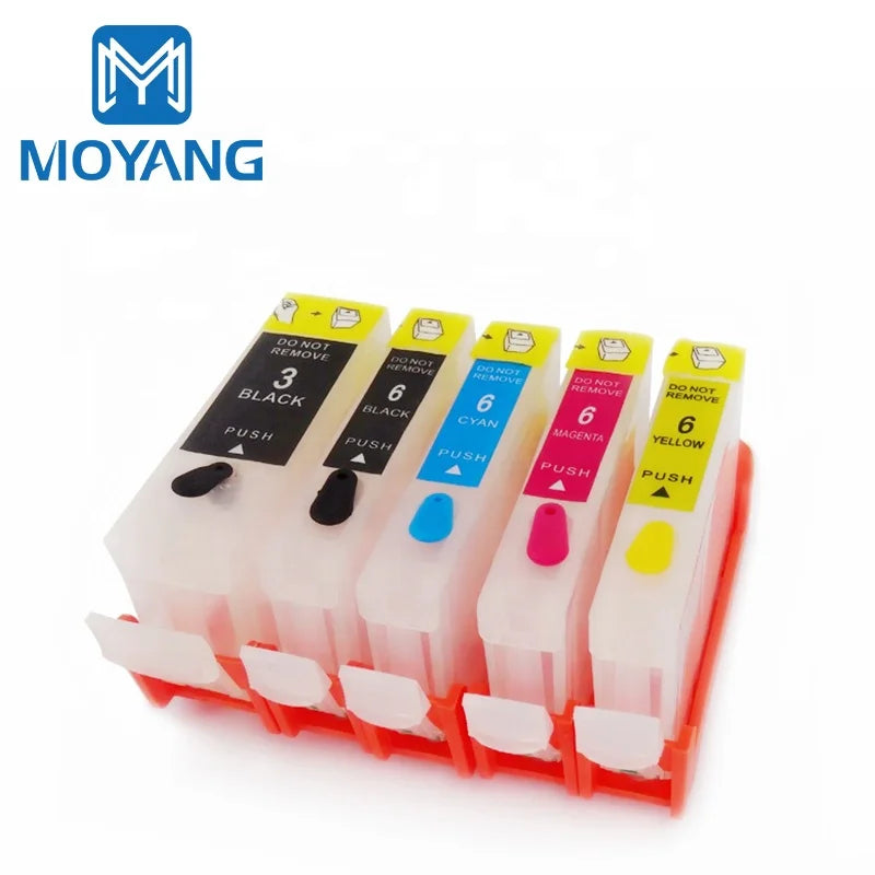 MoYang Refillable Ink Cartridge Compatible for CANON BCI-3E CLI-6 PIXMA IX4000 IX5000 MP500 MP510 Printer Refill with ARC Chip