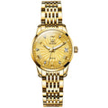 OEM Custom logo Calendar Diamond Automatic Business Luminous Luxury  Waterproof Classics Lady Mechanical Watch for Woman