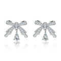 Wholesale 925 Sterling Silver Women's Butterfly Studs Earrings Zircon Stud Earrings